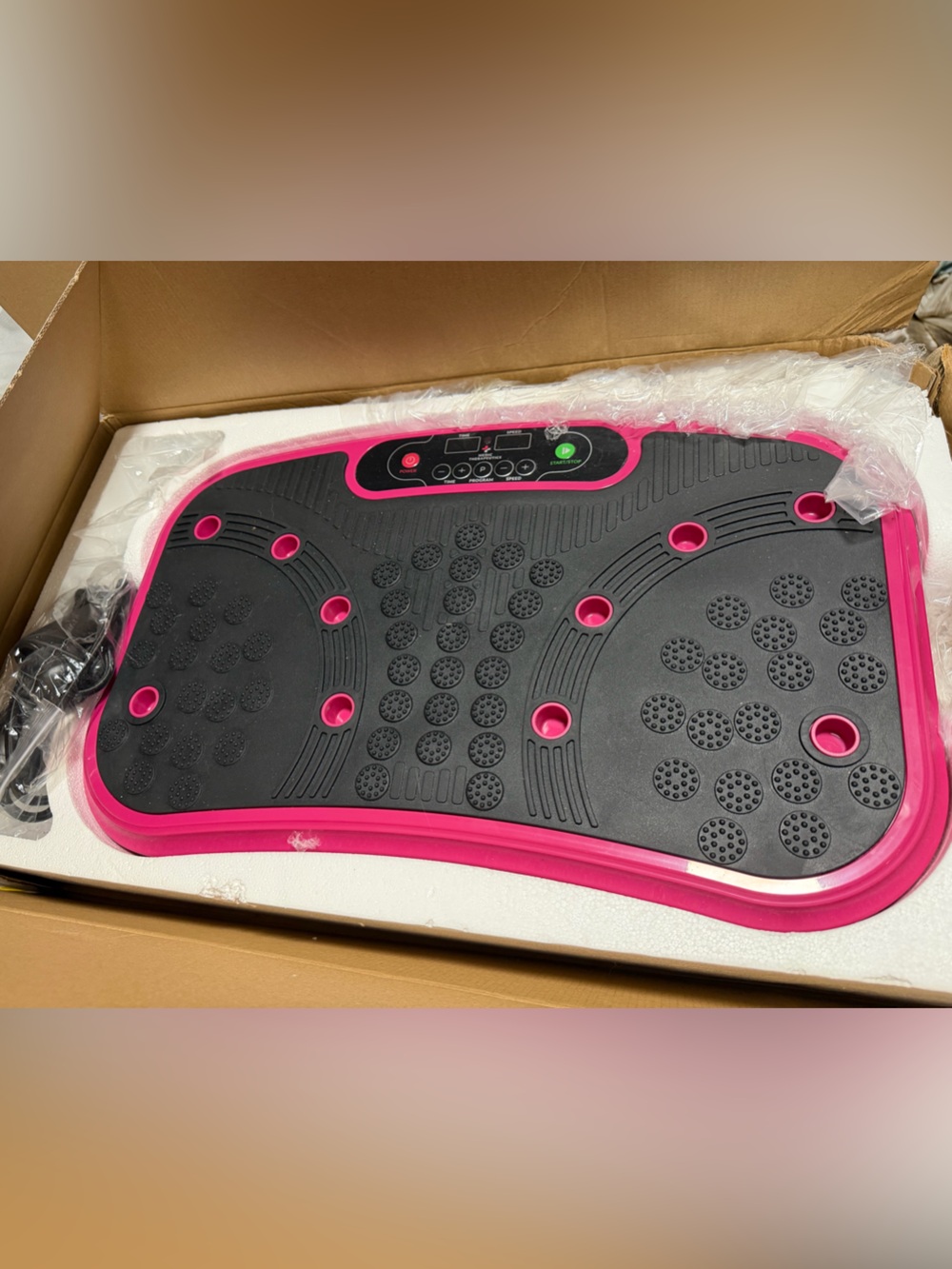 Pink and Black Vibration Platform Exercise Machine
